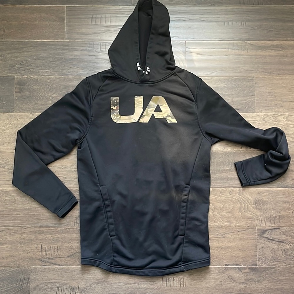 Under Armour Hoodie Men Black Camo Logo Small